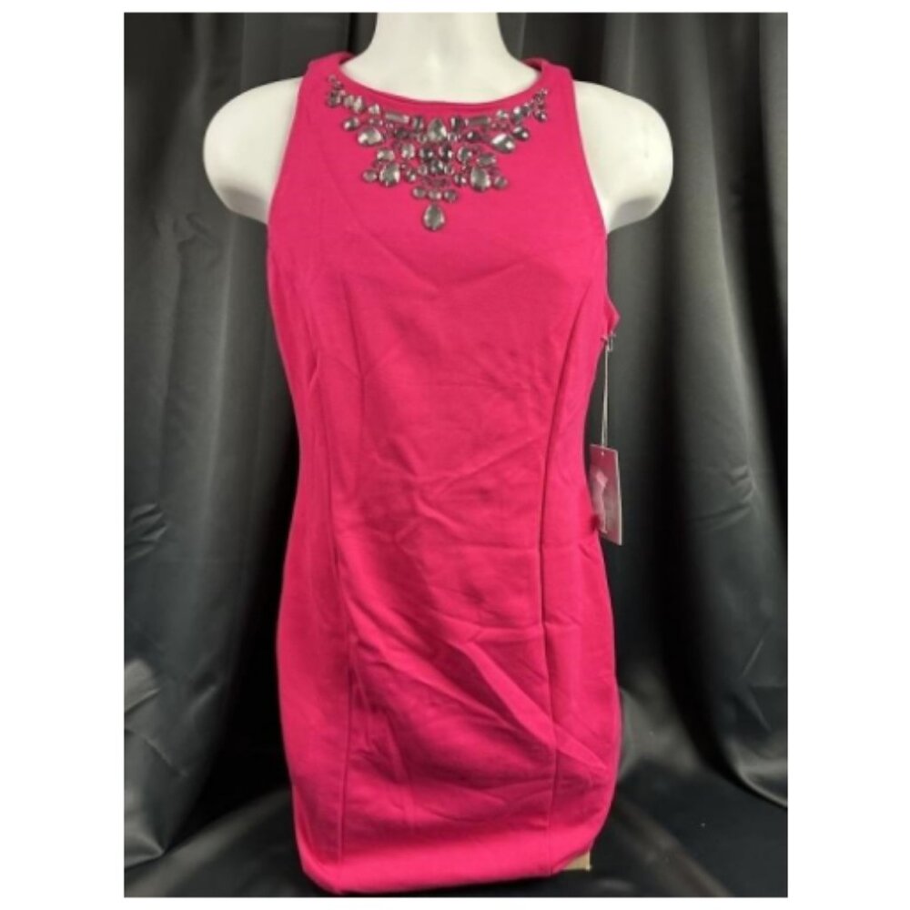✨Jennifer Lopez Embellished Orchid Dream Sheath Dress  Size 8  NWT Magenta